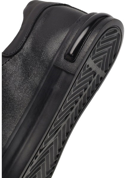 Erkek Siyah Bağcıklı Deri Sneaker 25WFD681318