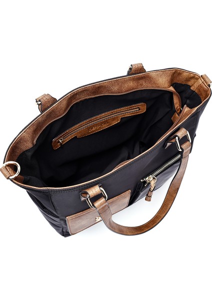 Kadın Siyah Uzun Askılı Kumaş Omuz Çantası 25ABD28136F