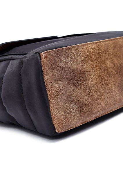 Kadın Siyah Uzun Askılı Kumaş Omuz Çantası 25ABD28136F