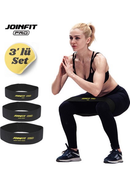 Joınfıt Pro Hip Aerobik ve Egzersiz Direnç Bandı 3 Adet