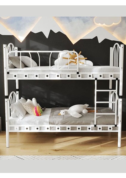 Argimo Bella Genç Çocuk Yatak Odası Metal Ranza ve Karyola 90 x 200 Beyaz fiyatları