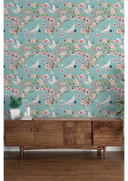 Turkuaz Bahar Esintis Duvar Kumaşı -Isı ve Ses Yalıtımlı fiyatları