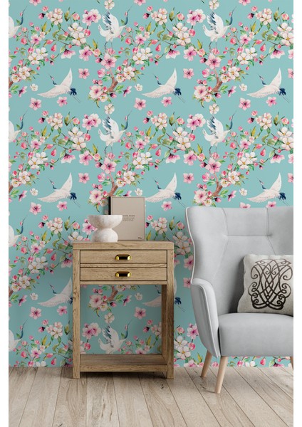 Turkuaz Bahar Esintis Duvar Kumaşı -Isı ve Ses Yalıtımlı modelleri