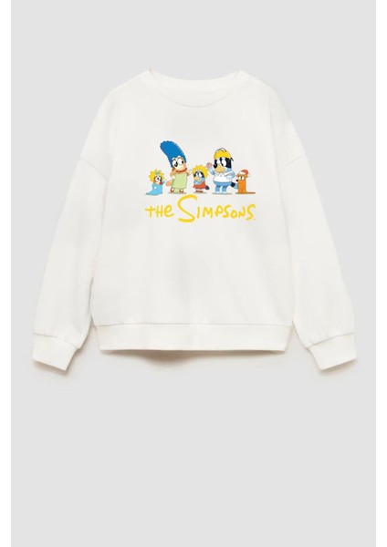 Unisex Çocuk Baskılı 3 Iplik Kumaş Pamuklu Sweatshirt