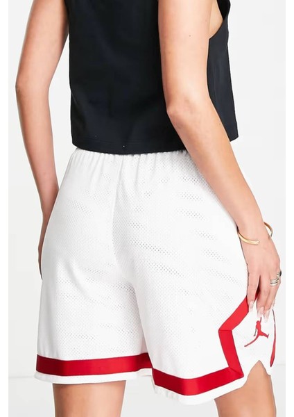 Jordan Heritage Diamond Basketball Loose Fit Shorts White Red Kadın Bol Kesim Şort Beyaz Kırmızı modelleri