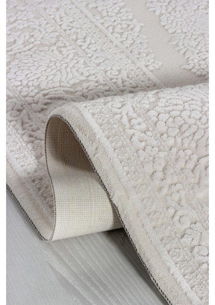 Serenat SE012 Beyaz-Antrasit Uzun Ömürlü Yumuşak Dokulu Salon Mutfak Koridor Oturma Odası Yolluk Halı indirimleri