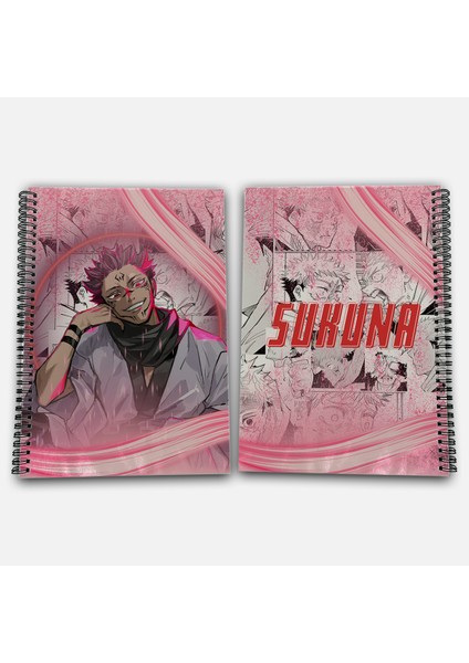 Jujutsu Kaisen Sukuna Kareli A4 Okul Defteri 72 Yaprak Model 1