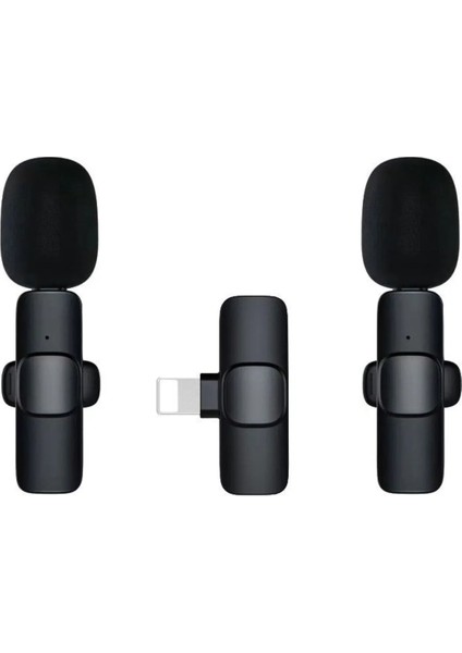 Kablosuz Yaka Mikrofonu Telefonlara Uyumlu Wireless Profesyonel Yayın Çekim Mikrofon