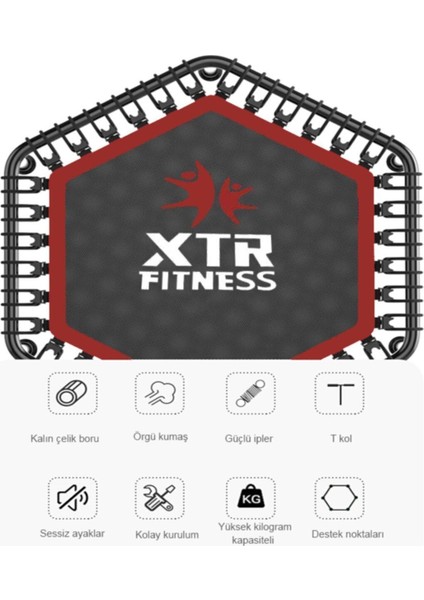XTR Fitness Tutunmalı Trambolin 106 cm Yeşil