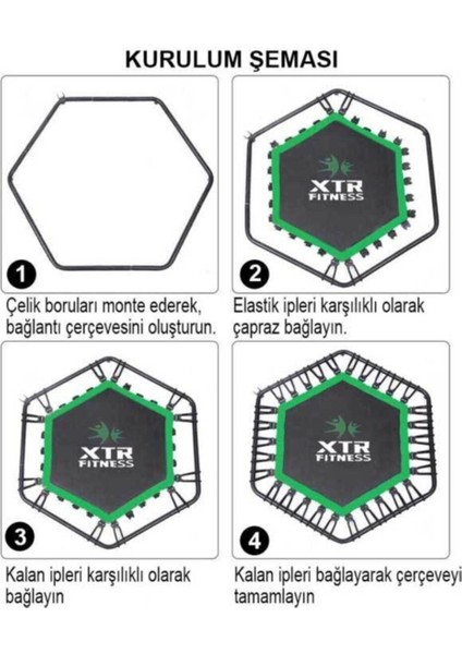 XTR Fitness Tutunmalı Trambolin 106 cm Yeşil