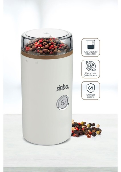 Kahve ve Baharat Öğütücü – 70 gr Kapasite, Paslanmaz Çelik Bıçaklı SCM-2980