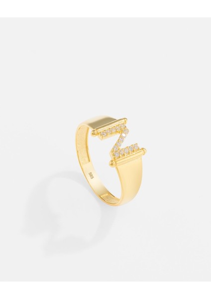 14 Ayar Altın Kişiye Özel Harf Yüzük