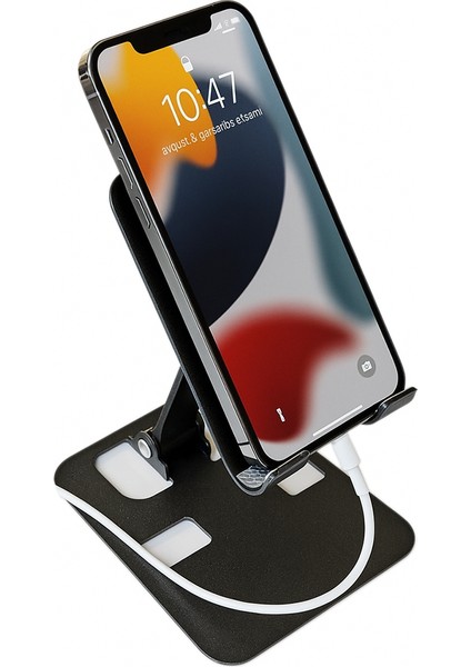 Metal Ayarlanabilir Telefon Tutucu Stand Gri