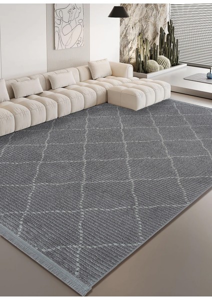 Veron 3606 Antrasit Yumuşak Dokulu Salon Antre Mutfak Yatak Odası Halı Yolluk fiyatları