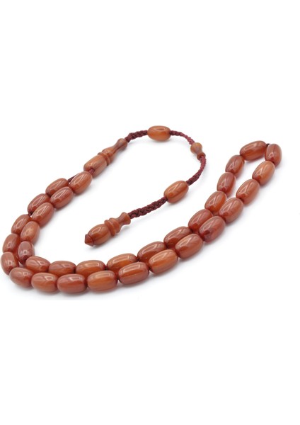 Cüneyd Hasan Yapımı Çift Çekim Kapsül Kesim Koyu Turuncu Katalin Tesbih fiyatları