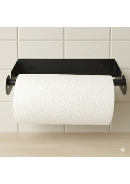 Lazer Kendinden Yapışkanlı Kağıt Havluluk Tahta Kancalı Mat Siyah