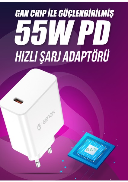 iPhone 17 / 17 Air / 17 Pro / 17 Pro Max Uyumlu Pd 55W Hızlı şarj adaptörü indirimleri
