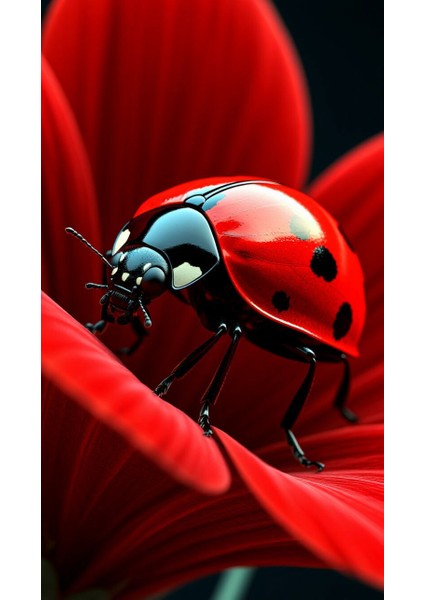 Kırmızı Uğur Böceği Ev Duvar Salon Güzellik Salonu Ofis Dükkan Dekarasyon Kanvas Tablo fiyatları