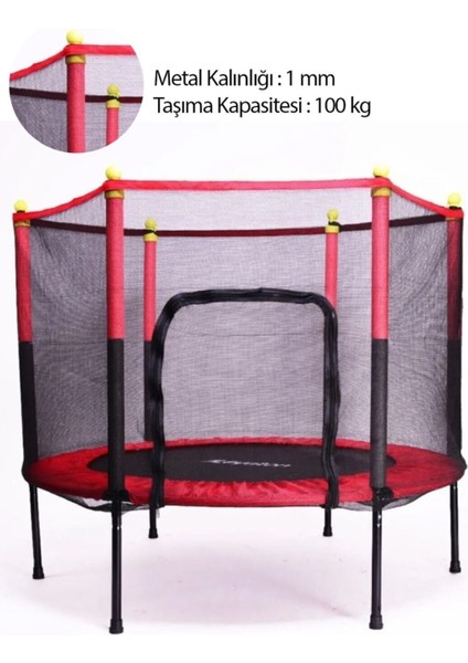 Fileli Büyük Boy Trambolin 140 cm Çap Kırmızı modelleri