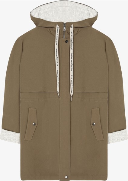 Kapüşonlu Fermuarlı Trençkot Haki fiyatları