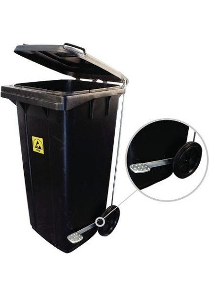 Antistatik Esd Siyah Iletken Çöp Konteyneri 120 Litre IZ-WB120
