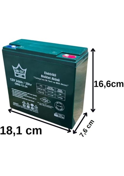 Jel Akü 6'lı Set 12V 24Ah Yüksek Performans Elektrikli Bisiklet ve Motosiklet Uyumlu fiyatları