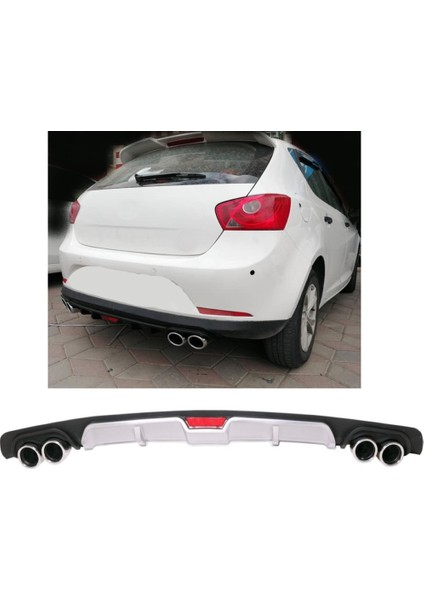 Seat Ibiza Uyumlu Body Kit Difüzör 4 Çıkış Gri Yuvarlak