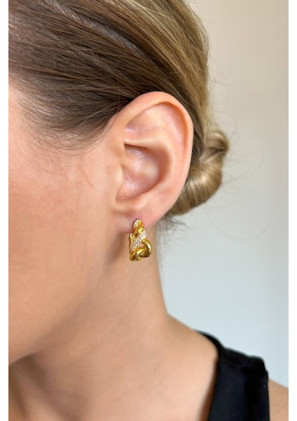 18K Altın Kaplamalı 925 Ayar Gümüş Küpe - 12111508 fiyatları