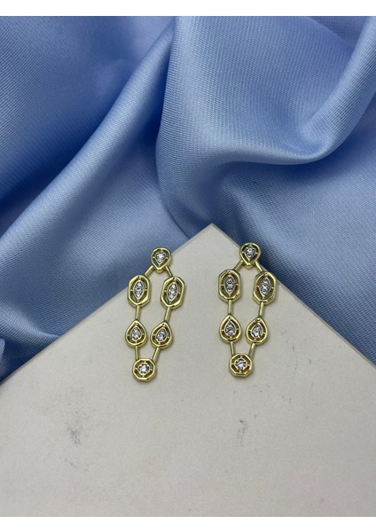 Gold Detay Melis Goral Zirkon Taşlı Marka Model Küpe fiyatları