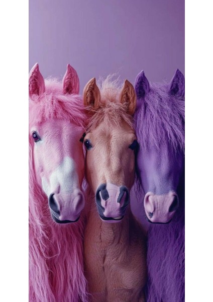 Renkli Atlar Ev Duvar Salon Güzellik Salonu Ofis Dükkan Dekarasyon Kanvas Tablo fiyatları