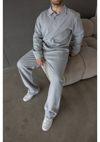 Erkek Oversize Alt-Üst 3 Iplik Şardonlu Baggy Eşofman Takımı