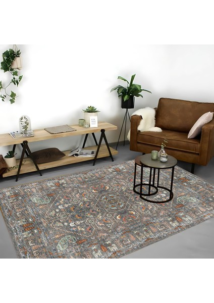 |vintage Eskitme Tarz Otantik Minimalist Gri |yıkanabilir Halı