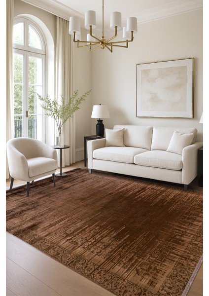 Poema PO005 Kahverengi Uzun Ömürlü Yumuşak Dokulu Salon Mutfak Koridor Oturma Odası Yolluk Halı fırsatları