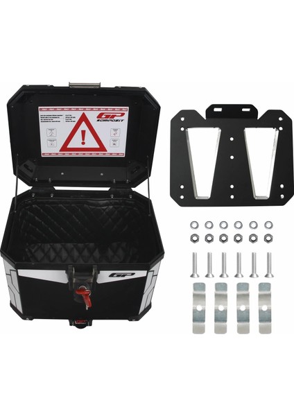 Universal 37 Lt Alüminyum Motosiklet Çantası Siyah modelleri