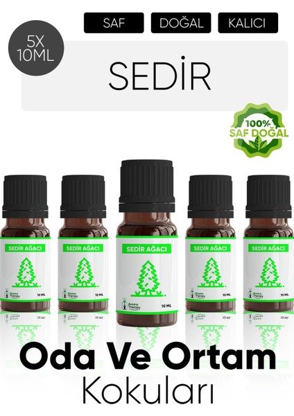 Sedir Ağacı Esansiyel Koku Yağı Buhardanlık Yağı Difüzör Esansı Hobi Esans Ortam Oda Kokusu 5X10 ml