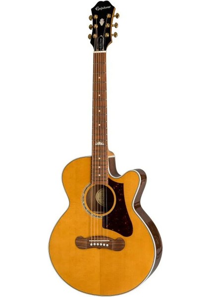 Epiphone J-200 Ec Studio Parlor Elektro Akustik Gitar (Vintage Natural)