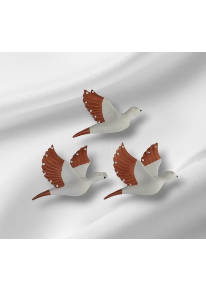 Dekoratif Üçlü Kumru Kuş Duvar Dekoru Süs 17*12 cm fiyatları