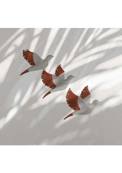 Dekoratif Üçlü Kumru Kuş Duvar Dekoru Süs 17*12 cm fırsatları