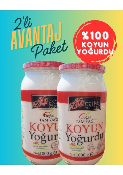 % 100 Doğal Koyun Yoğurdu 2 Adet * 1.000 G Koyun Yoğurdu