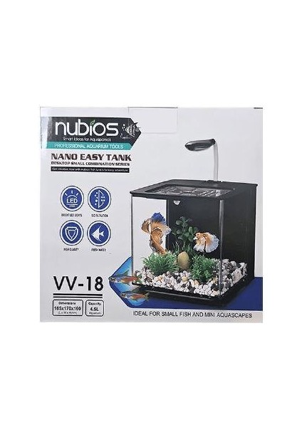Nubios Nano Easy Akvaryum 4.5 Lt Siyah