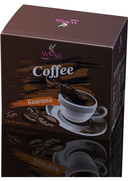 Çözünebilir Kahve 20x2 g Guarana ve Mate İçerikli Doğal Enerji Destekli Karışım