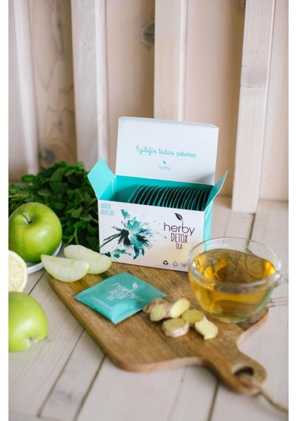 Detox Bitki Çayı 20'li Isırgan Kiraz Sapı Biberiye Mate Yeşil Çay Nane Zencefil
