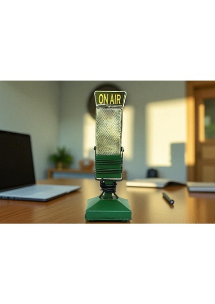 Vintage Eskitilmiş Tarz Dekoratif Mikrofon Nostalji Severlere Özel Vip