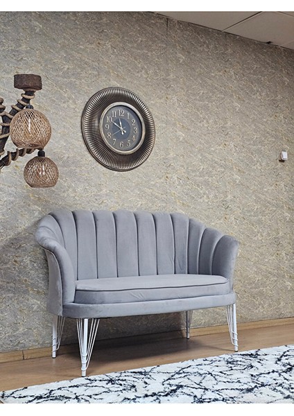 Ikili Istiridye Beyaz Boyalı Telli Ayak Çay Seti Koltuk Tekli Berjer , Ikili Berjer Koltuk Gri Renk 110 x 48 Boyut/ebat fiyatları