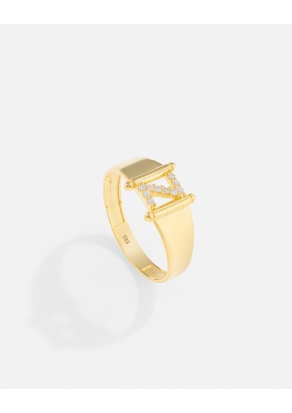 14 Ayar Altın Kişiye Özel Harf Yüzük