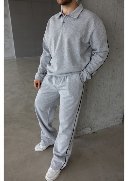 Erkek Oversize Alt-Üst Şeritli Baggy Eşofman Takımı modelleri