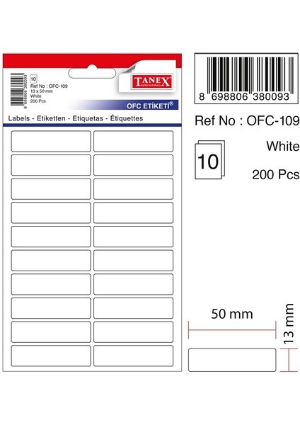 OFC-109 Beyaz Etiket Poşet