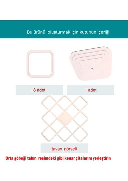 Lamba Tavan Göbeği MODÜLER-KARE-EGIMLI-DÜZ-9-PARÇA-56C fırsatları