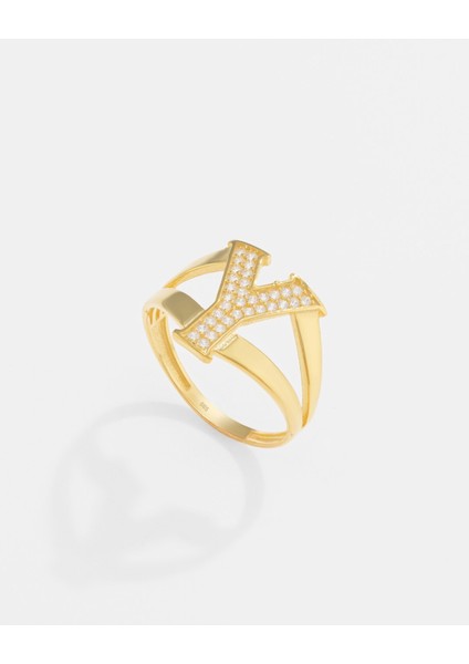 14 Ayar Altın Kişiye Özel Harfli Yüzük