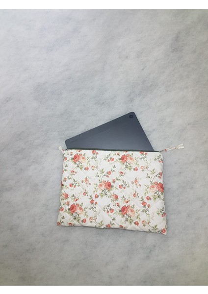 Gül Desenli Laptop MacBook Uyumlu Tablet Ipad Kılıfı Tüm Inçler Bilgisayar Kılıfı